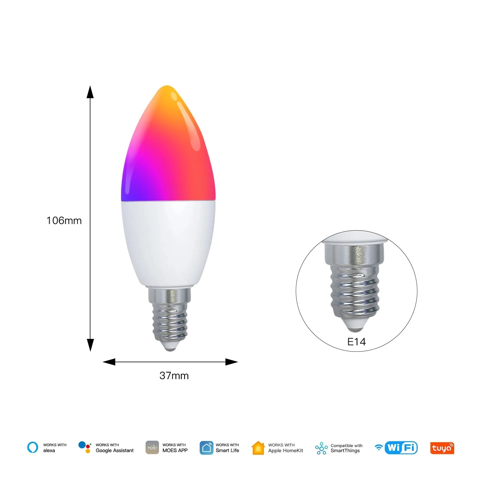 لمبة ذكية WiFi Matter RGB بتحكم صوتي - متوافقة مع Alexa وGoogle Home